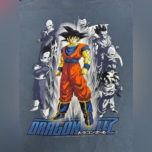 Vintage Dragonball Z T Shirt L Blue Goku Double Sided USA